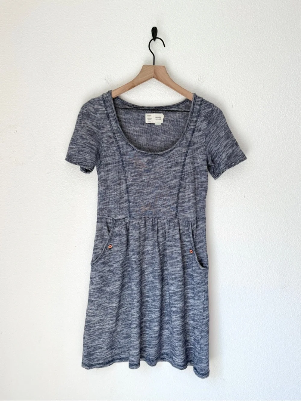 Saturday Sunday -Vintage Anthro - Space-dyed Navy Scoop Neck Dress - XS -GUC